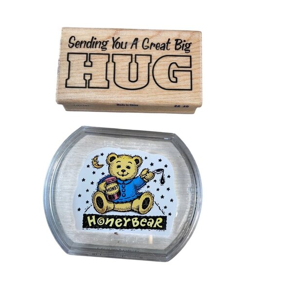Sending You A Great Big Hug & Honey Bear Rubber Stamp Set - Picture 1 of 2